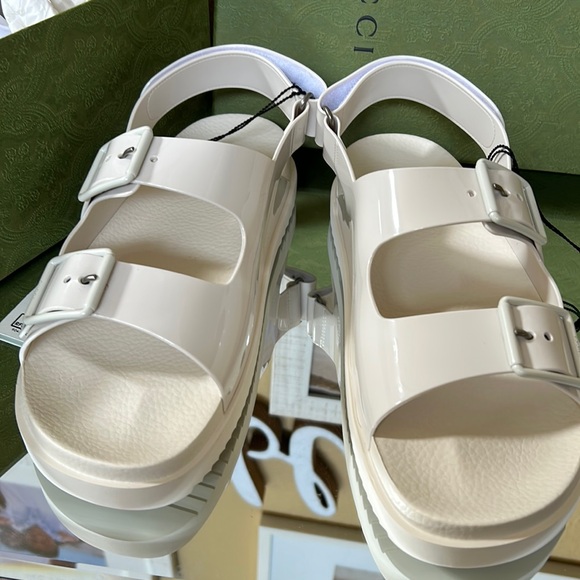 Gucci Dusty white Rubber Sandals size 41(11) - Picture 1 of 12